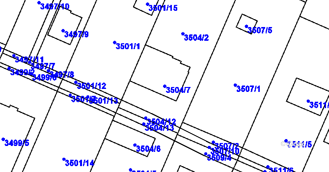 Parcela st. 3504/7 v KÚ Stará Bělá, Katastrální mapa
