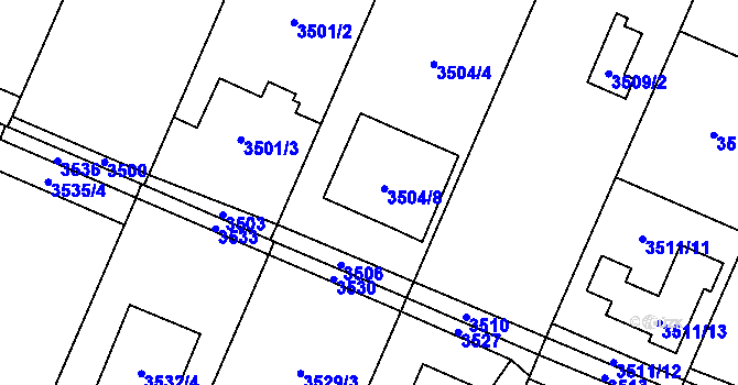 Parcela st. 3504/8 v KÚ Stará Bělá, Katastrální mapa
