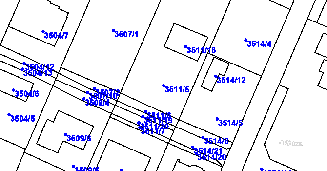 Parcela st. 3511/5 v KÚ Stará Bělá, Katastrální mapa