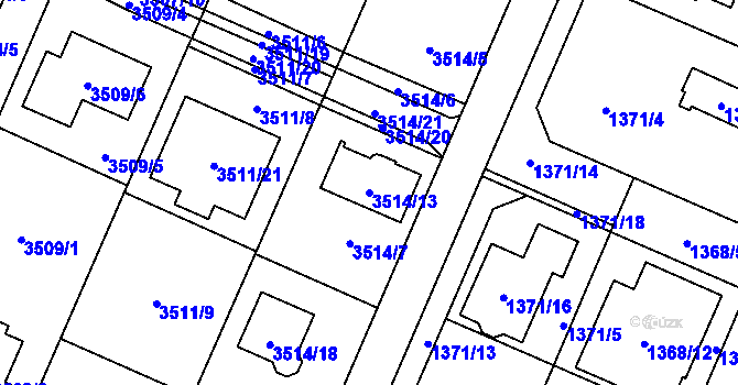 Parcela st. 3514/13 v KÚ Stará Bělá, Katastrální mapa
