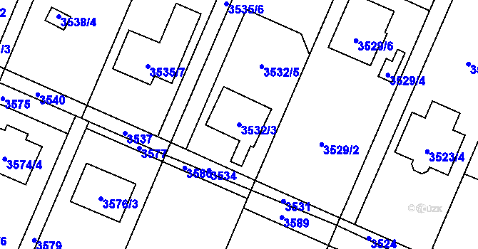 Parcela st. 3532/3 v KÚ Stará Bělá, Katastrální mapa