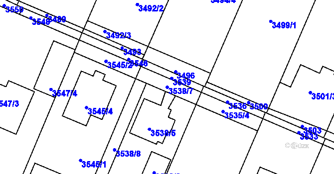 Parcela st. 3538/7 v KÚ Stará Bělá, Katastrální mapa