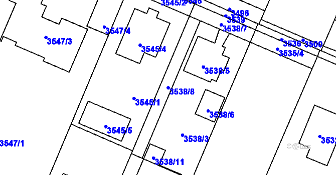Parcela st. 3538/8 v KÚ Stará Bělá, Katastrální mapa