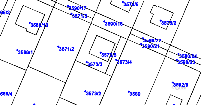 Parcela st. 3573/5 v KÚ Stará Bělá, Katastrální mapa