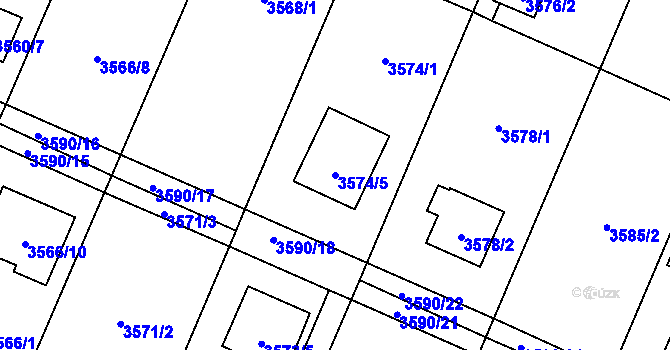 Parcela st. 3574/5 v KÚ Stará Bělá, Katastrální mapa