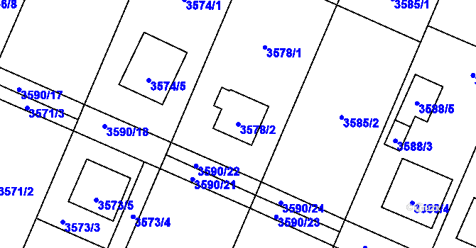 Parcela st. 3578/2 v KÚ Stará Bělá, Katastrální mapa