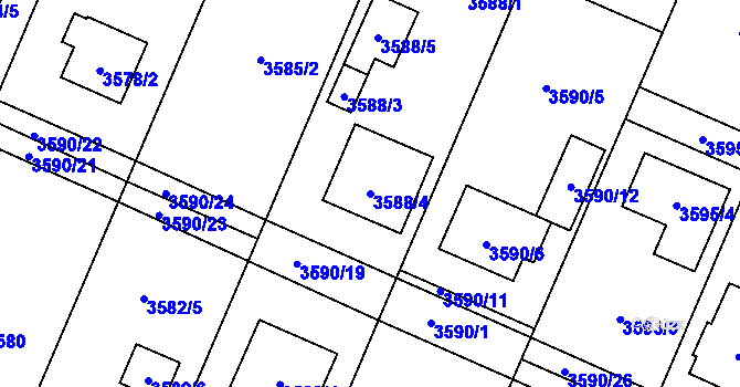 Parcela st. 3588/4 v KÚ Stará Bělá, Katastrální mapa