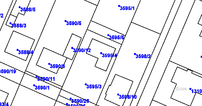 Parcela st. 3595/4 v KÚ Stará Bělá, Katastrální mapa