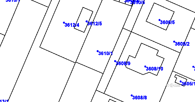 Parcela st. 3610/1 v KÚ Stará Bělá, Katastrální mapa