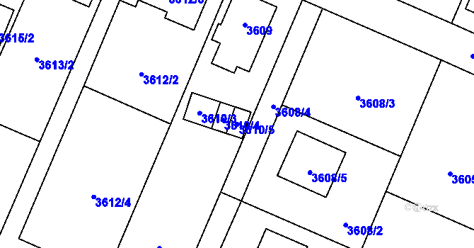 Parcela st. 3610/5 v KÚ Stará Bělá, Katastrální mapa