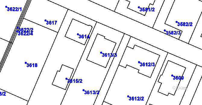 Parcela st. 3613/3 v KÚ Stará Bělá, Katastrální mapa