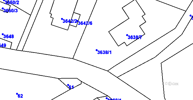 Parcela st. 3638/1 v KÚ Stará Bělá, Katastrální mapa