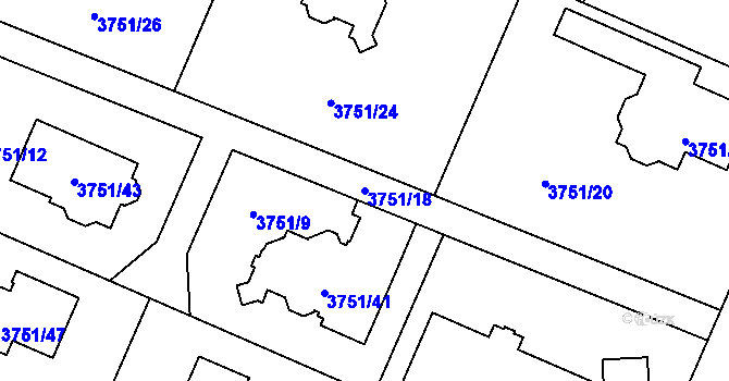 Parcela st. 3751/18 v KÚ Stará Bělá, Katastrální mapa