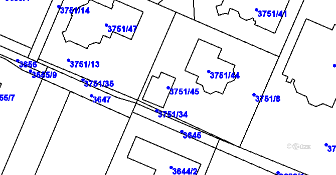 Parcela st. 3751/45 v KÚ Stará Bělá, Katastrální mapa