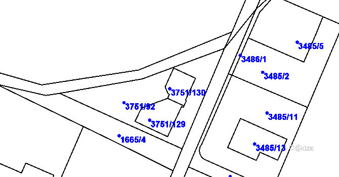 Parcela st. 3751/130 v KÚ Stará Bělá, Katastrální mapa