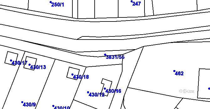 Parcela st. 3831/55 v KÚ Stará Bělá, Katastrální mapa