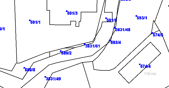 Parcela st. 3831/61 v KÚ Stará Bělá, Katastrální mapa