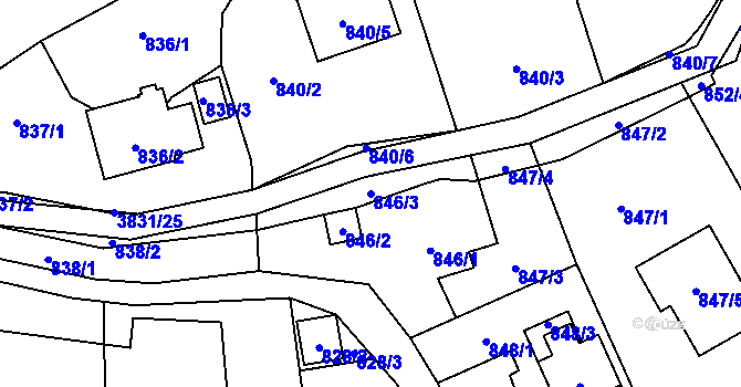 Parcela st. 846/3 v KÚ Stará Bělá, Katastrální mapa