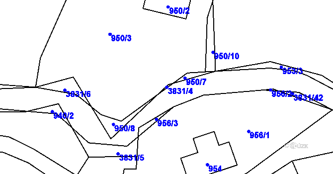 Parcela st. 3831/4 v KÚ Stará Bělá, Katastrální mapa