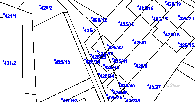 Parcela st. 425/44 v KÚ Stará Bělá, Katastrální mapa