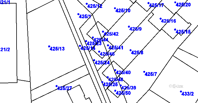 Parcela st. 425/46 v KÚ Stará Bělá, Katastrální mapa