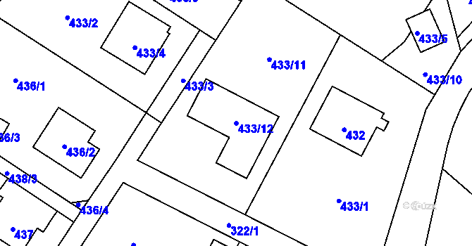 Parcela st. 433/12 v KÚ Stará Bělá, Katastrální mapa