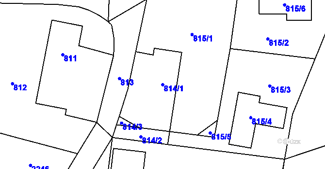 Parcela st. 814/1 v KÚ Stará Bělá, Katastrální mapa