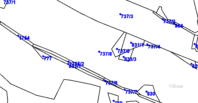 Parcela st. 737/8 v KÚ Nová Červená Voda, Katastrální mapa