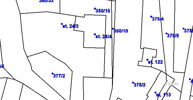Parcela st. 24 v KÚ Stará Hlína, Katastrální mapa
