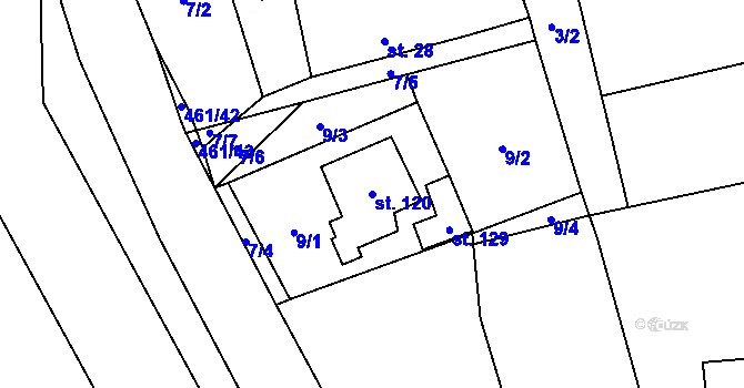 Parcela st. 120 v KÚ Stará Hlína, Katastrální mapa