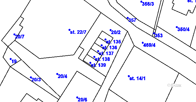 Parcela st. 137 v KÚ Stará Hlína, Katastrální mapa