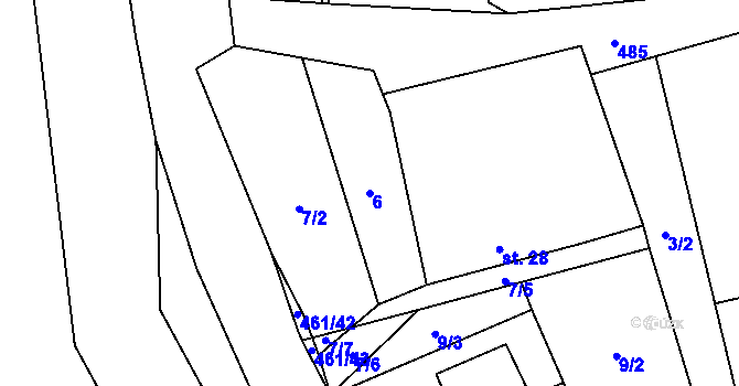 Parcela st. 6 v KÚ Stará Hlína, Katastrální mapa