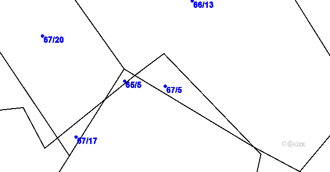 Parcela st. 67/5 v KÚ Stará Hlína, Katastrální mapa