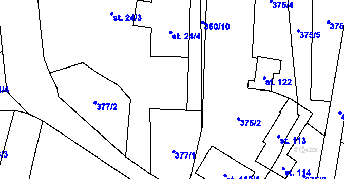 Parcela st. 24/3 v KÚ Stará Hlína, Katastrální mapa