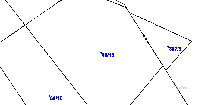 Parcela st. 66/16 v KÚ Stará Hlína, Katastrální mapa