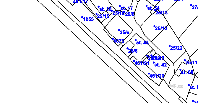 Parcela st. 1031 v KÚ Stará Hlína, Katastrální mapa