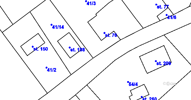 Parcela st. 41/5 v KÚ Holičky u Staré Hlíny, Katastrální mapa