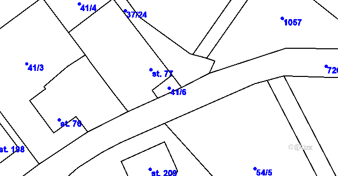 Parcela st. 41/6 v KÚ Holičky u Staré Hlíny, Katastrální mapa
