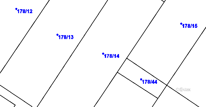 Parcela st. 178/14 v KÚ Holičky u Staré Hlíny, Katastrální mapa