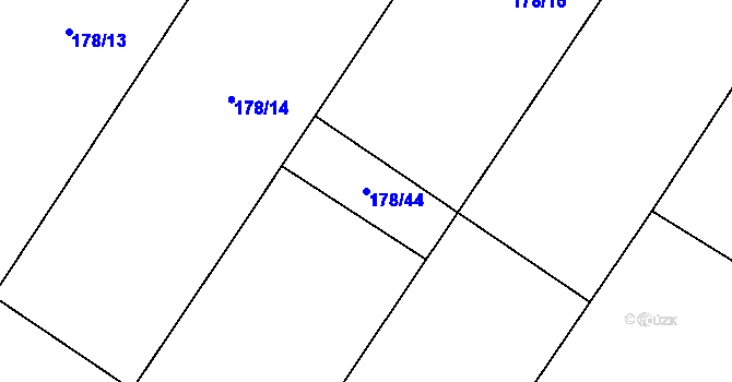 Parcela st. 178/44 v KÚ Holičky u Staré Hlíny, Katastrální mapa