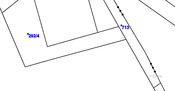 Parcela st. 292/3 v KÚ Holičky u Staré Hlíny, Katastrální mapa