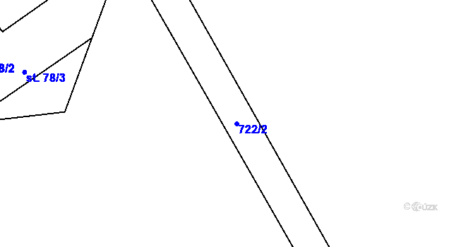 Parcela st. 722/2 v KÚ Holičky u Staré Hlíny, Katastrální mapa