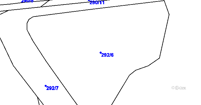 Parcela st. 292/6 v KÚ Holičky u Staré Hlíny, Katastrální mapa