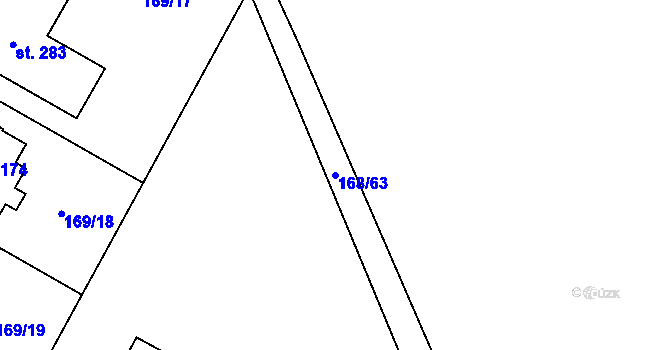 Parcela st. 168/63 v KÚ Holičky u Staré Hlíny, Katastrální mapa