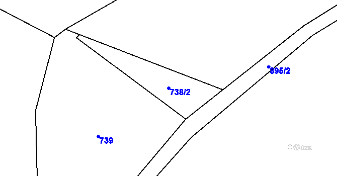 Parcela st. 738/2 v KÚ Stará Huť, Katastrální mapa