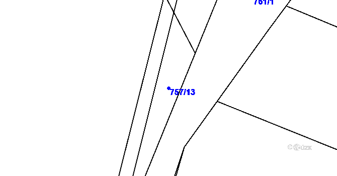 Parcela st. 757/13 v KÚ Stará Huť, Katastrální mapa