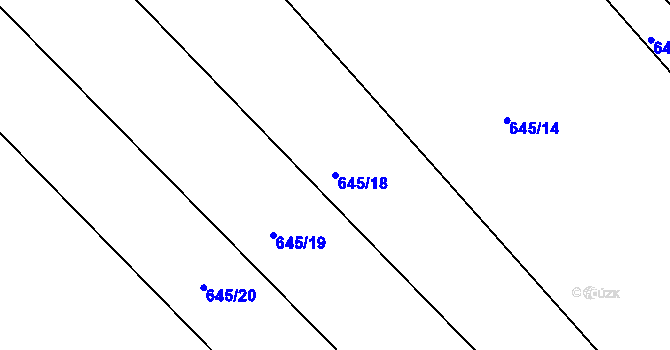 Parcela st. 645/18 v KÚ Stará Huť, Katastrální mapa