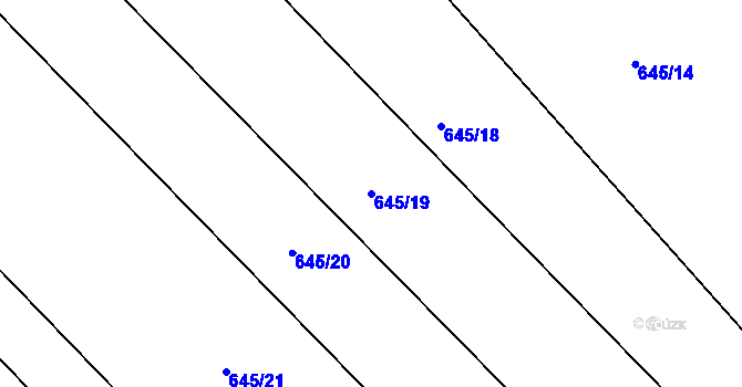 Parcela st. 645/19 v KÚ Stará Huť, Katastrální mapa