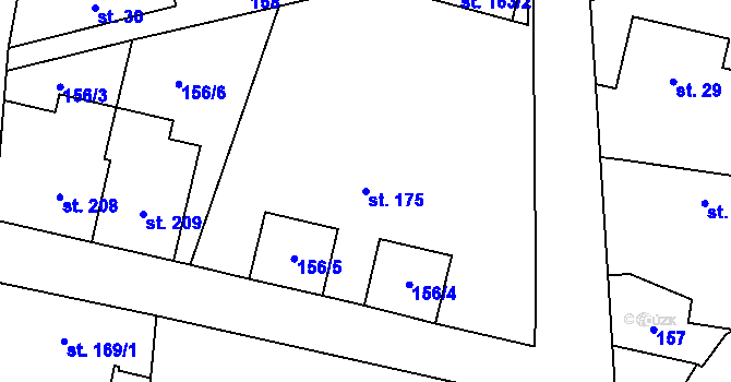 Parcela st. 175 v KÚ Stará Huť, Katastrální mapa