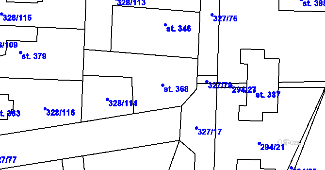 Parcela st. 368 v KÚ Stará Huť, Katastrální mapa